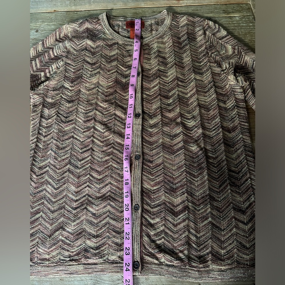 Missoni X Target Womens Cardigan Sweater.
Chevron Brown Metallic Gold Thread XL - Picture 10 of 10